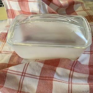 Vintage Milk Glass Westinghouse Refrigerator Lidded Dish